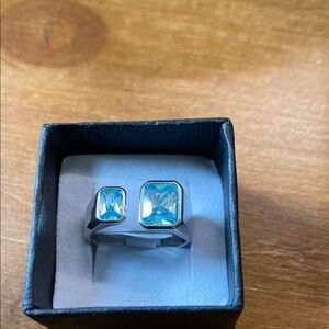 Blue and Silver Crystal Ring